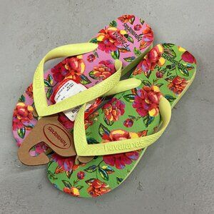 NWT Havaianas Farm x Rio Print Top Logo Flip Flops